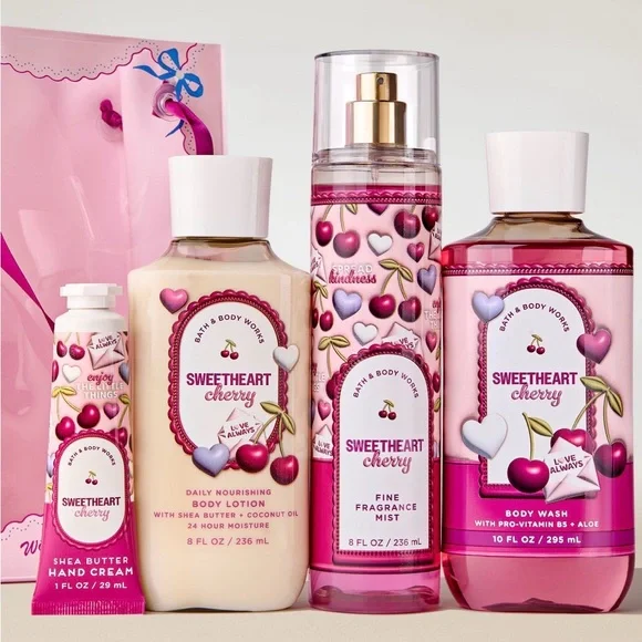 Bath & Body Works Sweetheart Cherry Gift Set in Pink - Picture 2 of 4